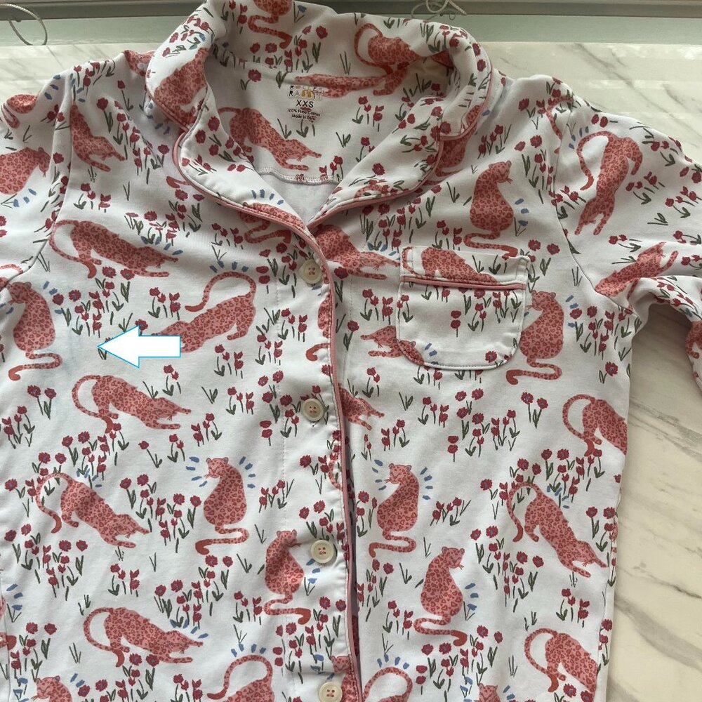 Roller Rabbit Pajama Set - XXSmall Paola Polo Pajamas RARE Cheetah Garden Print